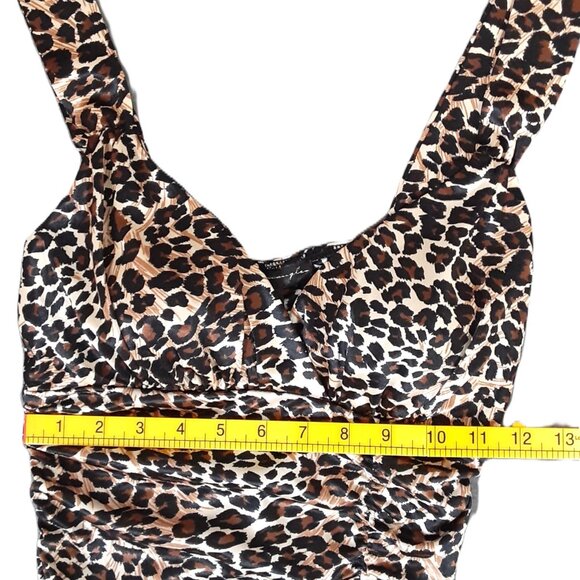 City Triangles Dress Size Medium Leopard Print Mini Dress, Padded Bra - Picture 3 of 7